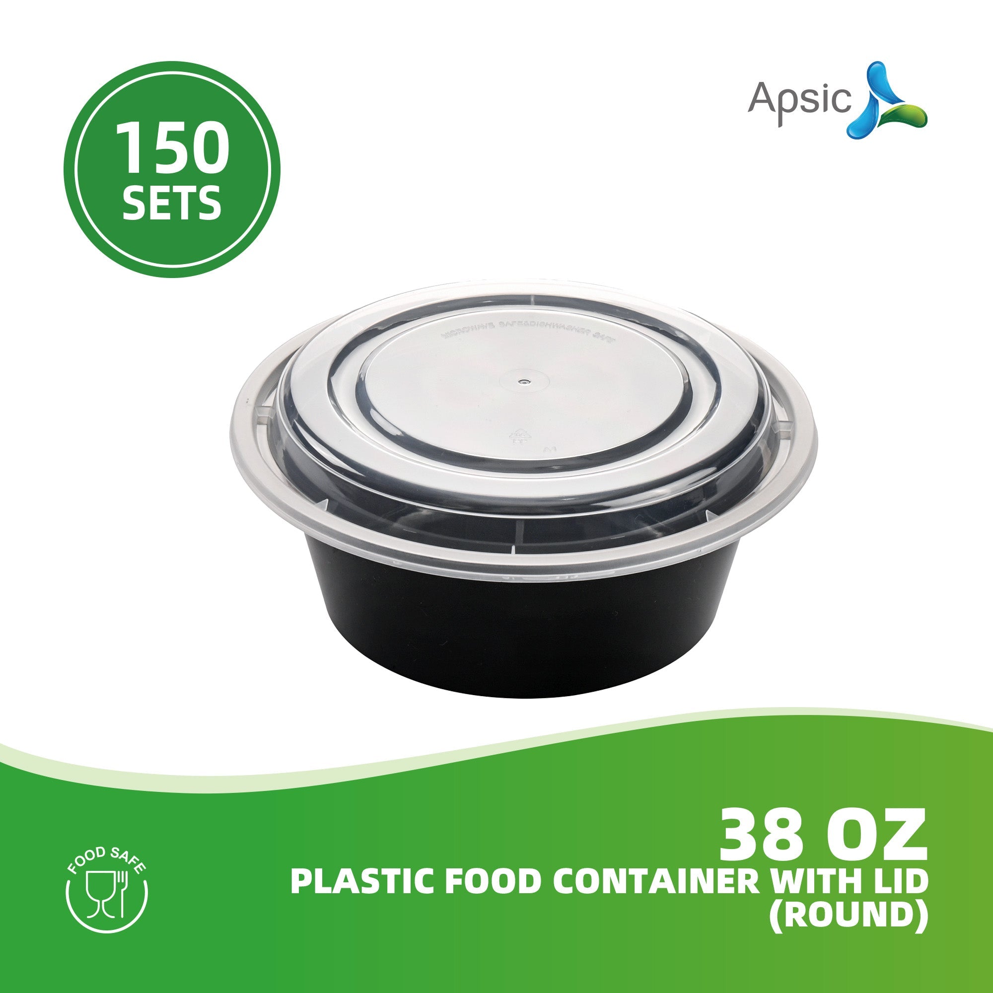 38 OZ PLASTIC FOOD CONTAINER WITH LID(ROUND)