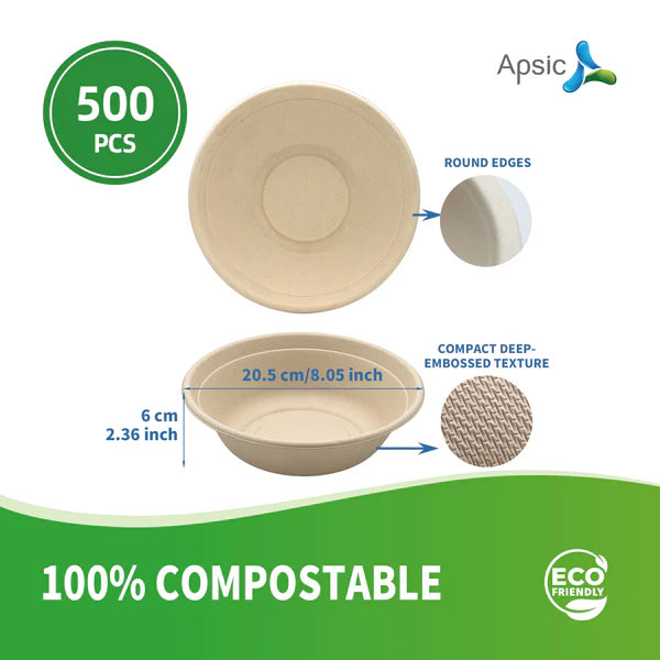 32 OZ COMPOSTABLE BAGASSE BOWL PFAS FREE