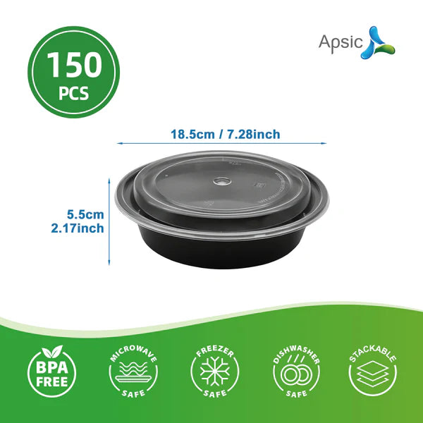 24 OZ PLASTIC ROUND FOOD  CONTAINER WITH LID