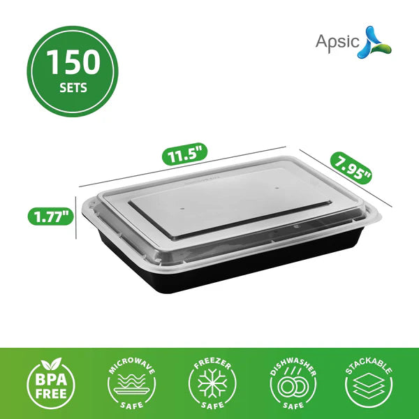 58OZ PLASTIC FOOD CONTAINER WITH  LID (RECTANGULAR)