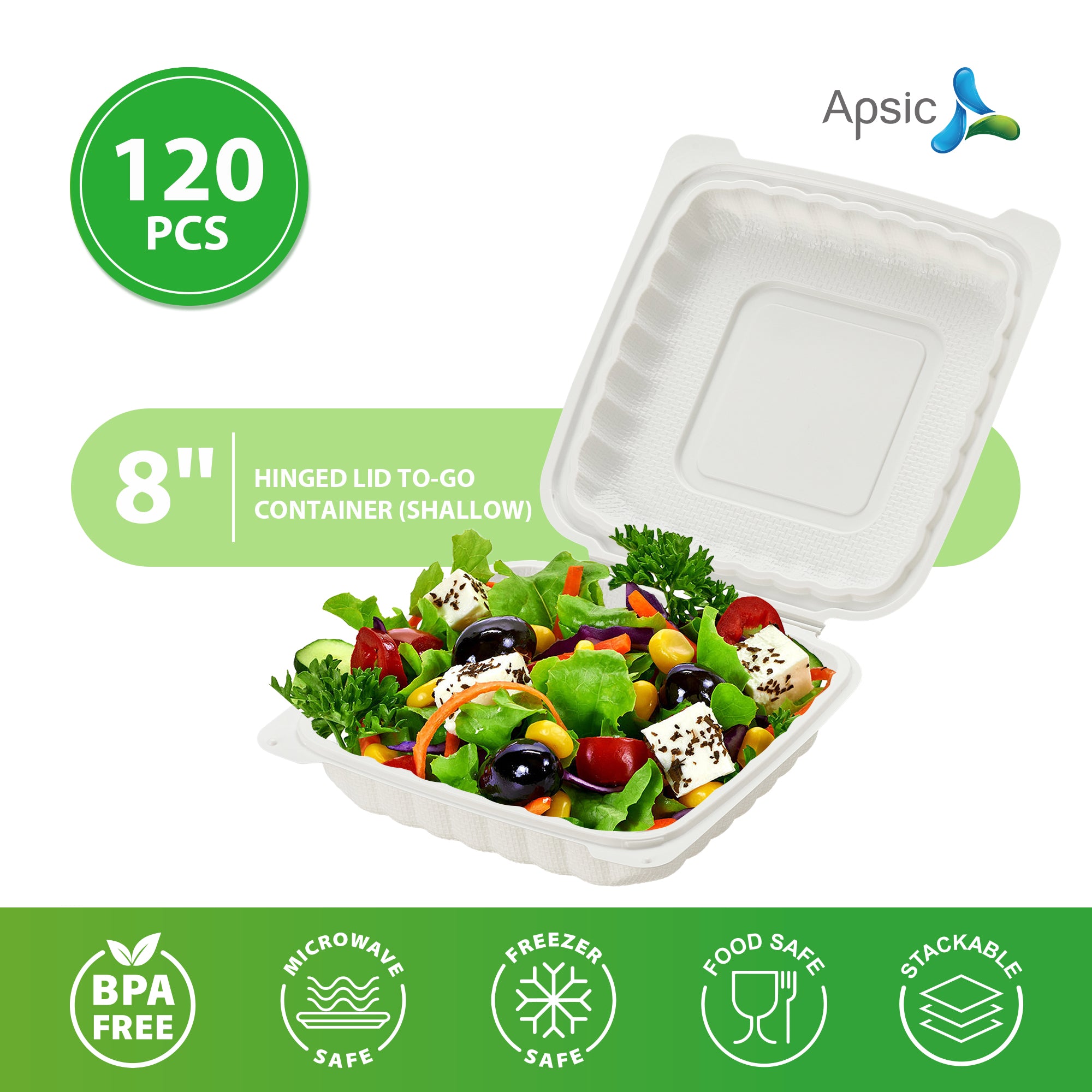 Hinged Lid To-Go Container (Microwavable)