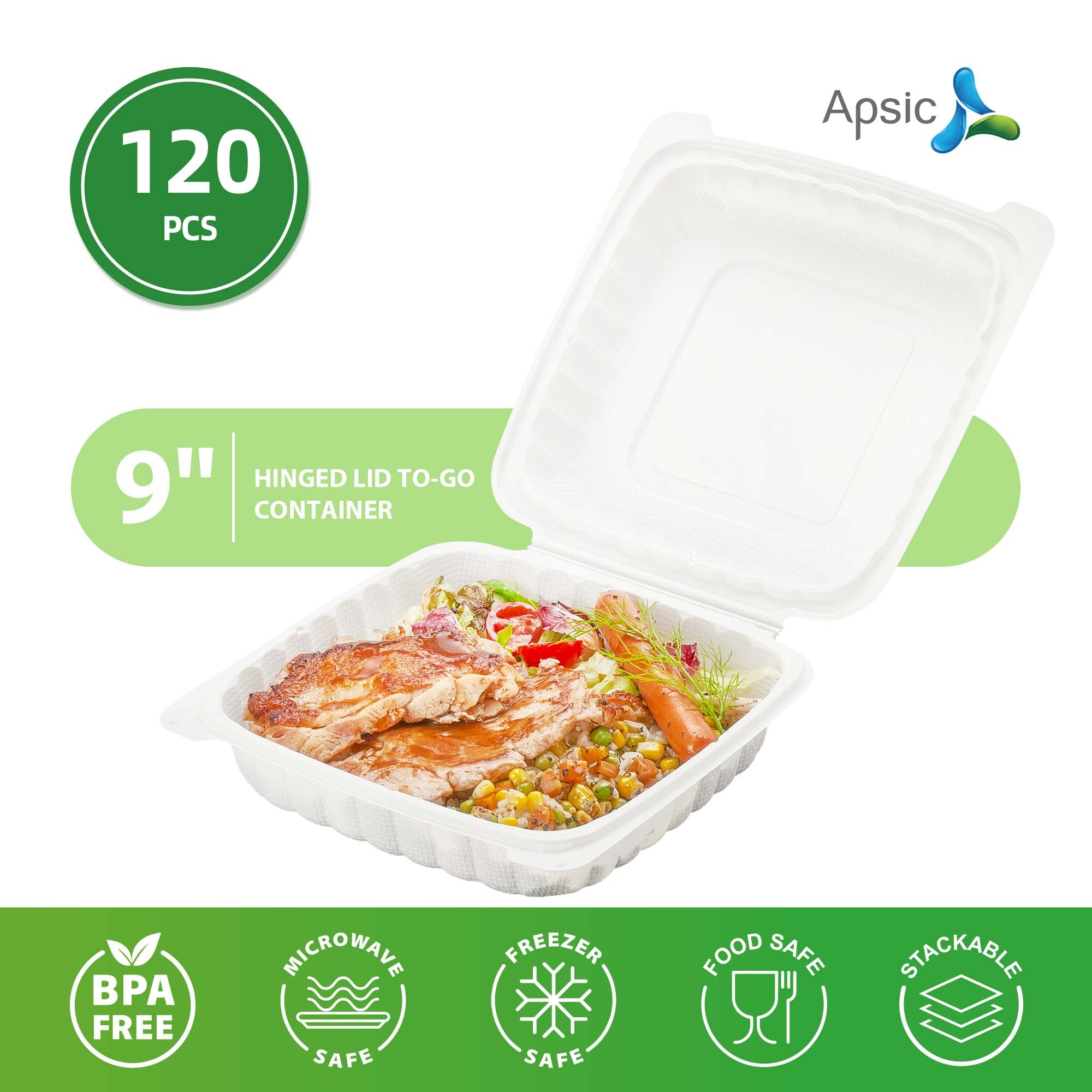 Hinged Lid To-Go Container (Microwavable)