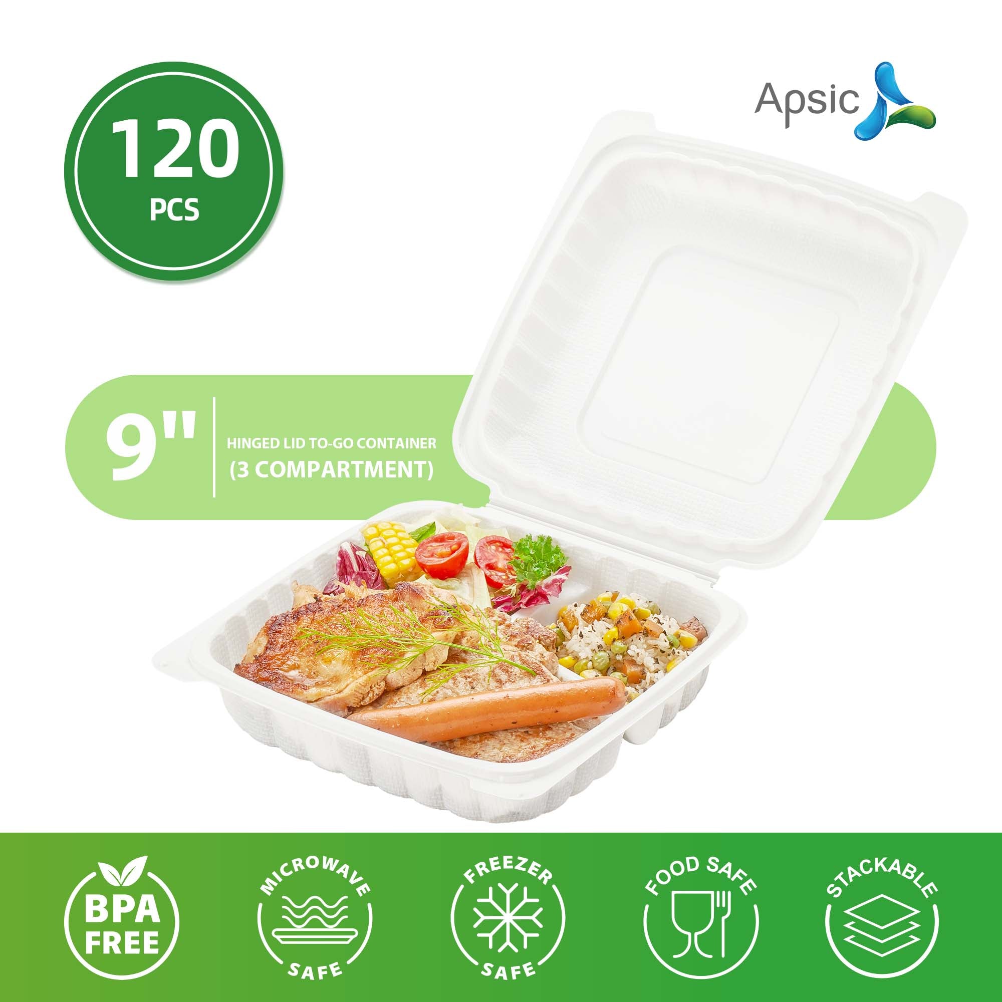 Hinged Lid To-Go Container (Microwavable)