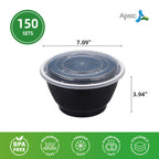 Black Plastic Bowls with Lids
