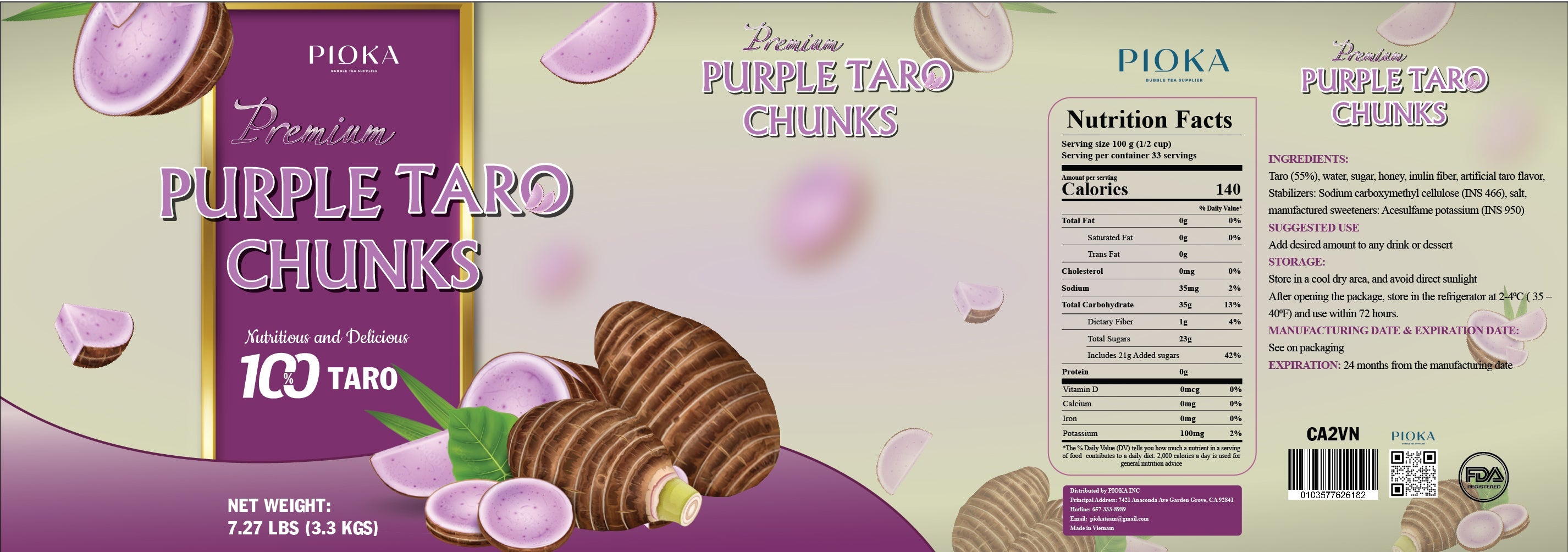 Premium Purple Taro Chunks