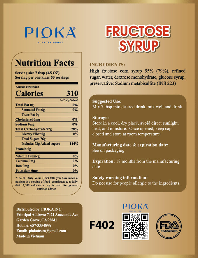 Fructose – Liquid Sweetener for Milk Tea & Smoothies