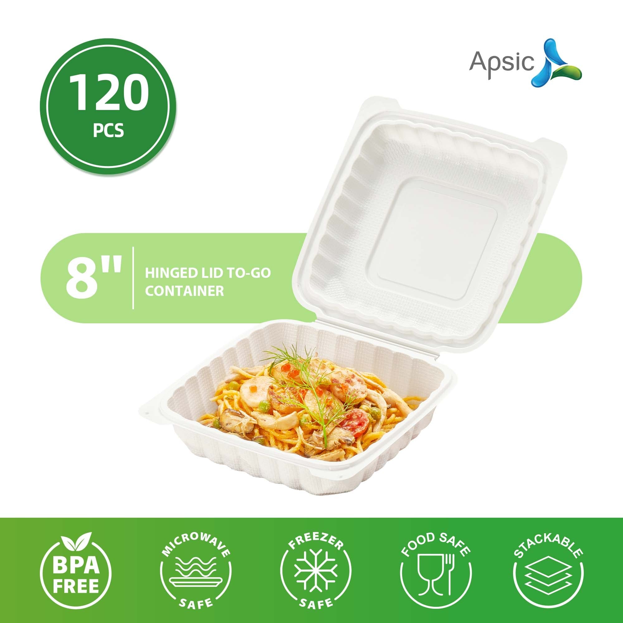 Hinged Lid To-Go Container (Microwavable)