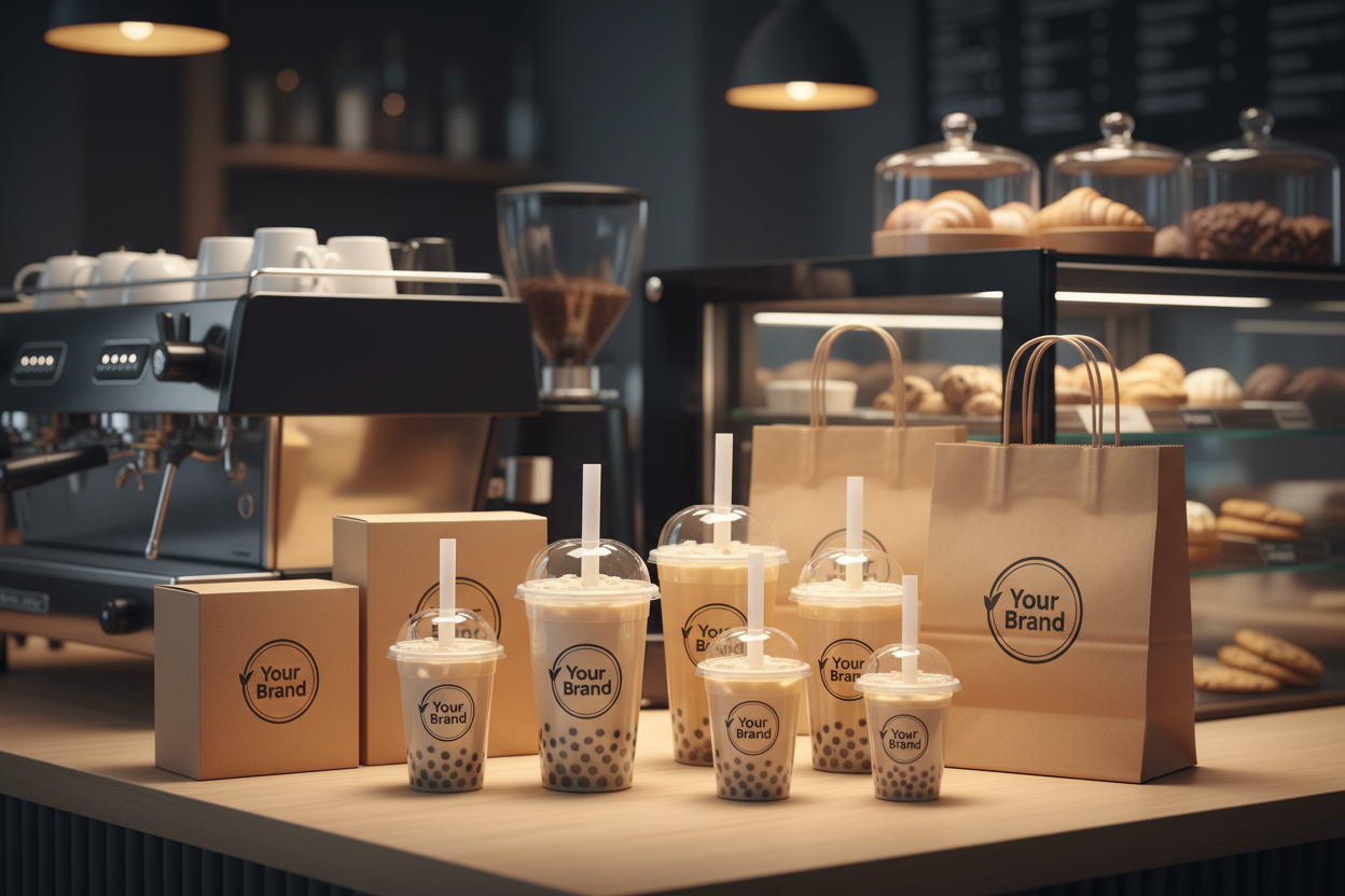 redo it with a background of a coffee shop counterf